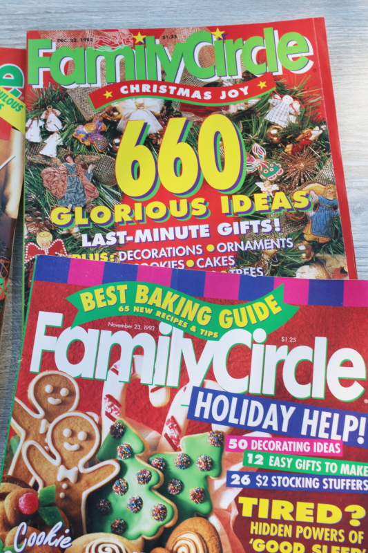 photo of 1990s vintage Family Circle Christmas magazines lot, baking, holiday recipes, ads!  #5
